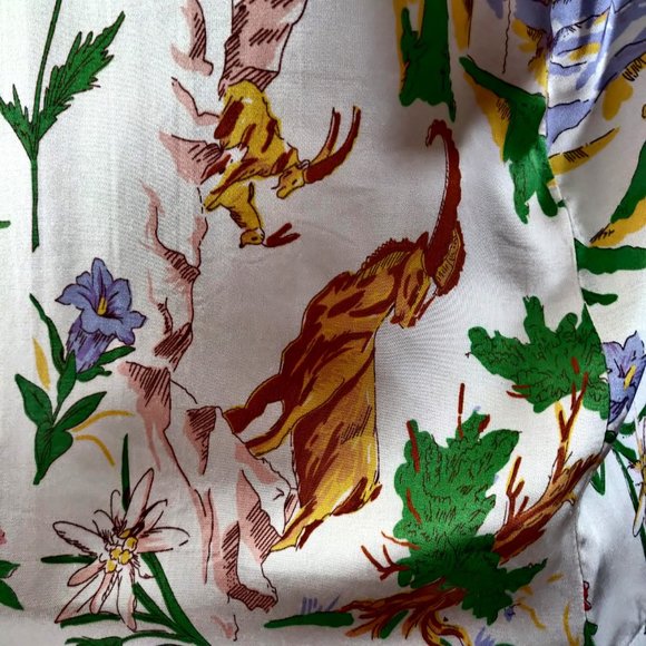 Tiny Anthropologie Womens Swiss Alps Postcard Novelty Button Up Blouse Top XS - Picture 6 of 11